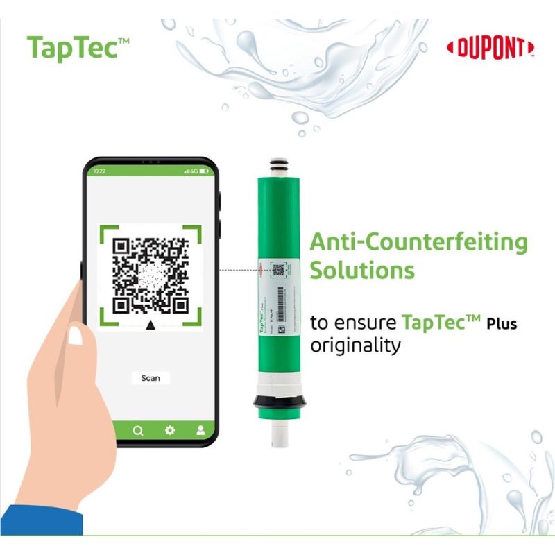 Müşteriler, DuPont Home Water Uygulamasına giriş yaparak satın aldıkları TapTec™ Plus HF membranının orijinallik ve güvenilirlik açısından doğrulamasını yapabilirler.