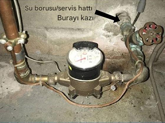 Su Borusu Servis Hattı Burayı Kazı